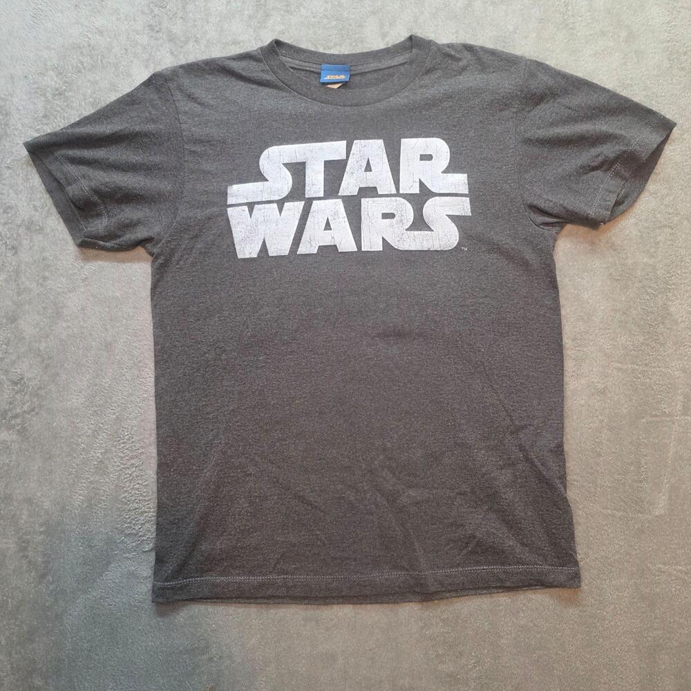Star Wars Blue Tag Shirt Mens S Gray Logo Graphic Crew Neck Jersey T-Shirt